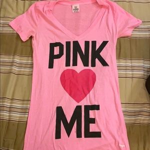 Pink Victoria secret v neck tshirt